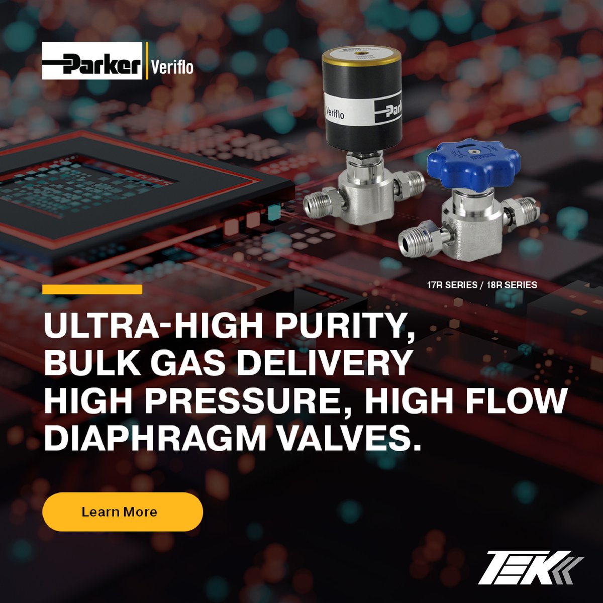 TEKStainless's tweet image. When purity and performance matter, trust the Parker Veriflo 17R Series. Designed for #UltraHighPurity gas &amp;amp; fluid control, it minimizes particle generation, ensures high flow, and delivers reliability in #semiconductor manufacturing. ow.ly/HA0c50Xhcbh #ProcessControl