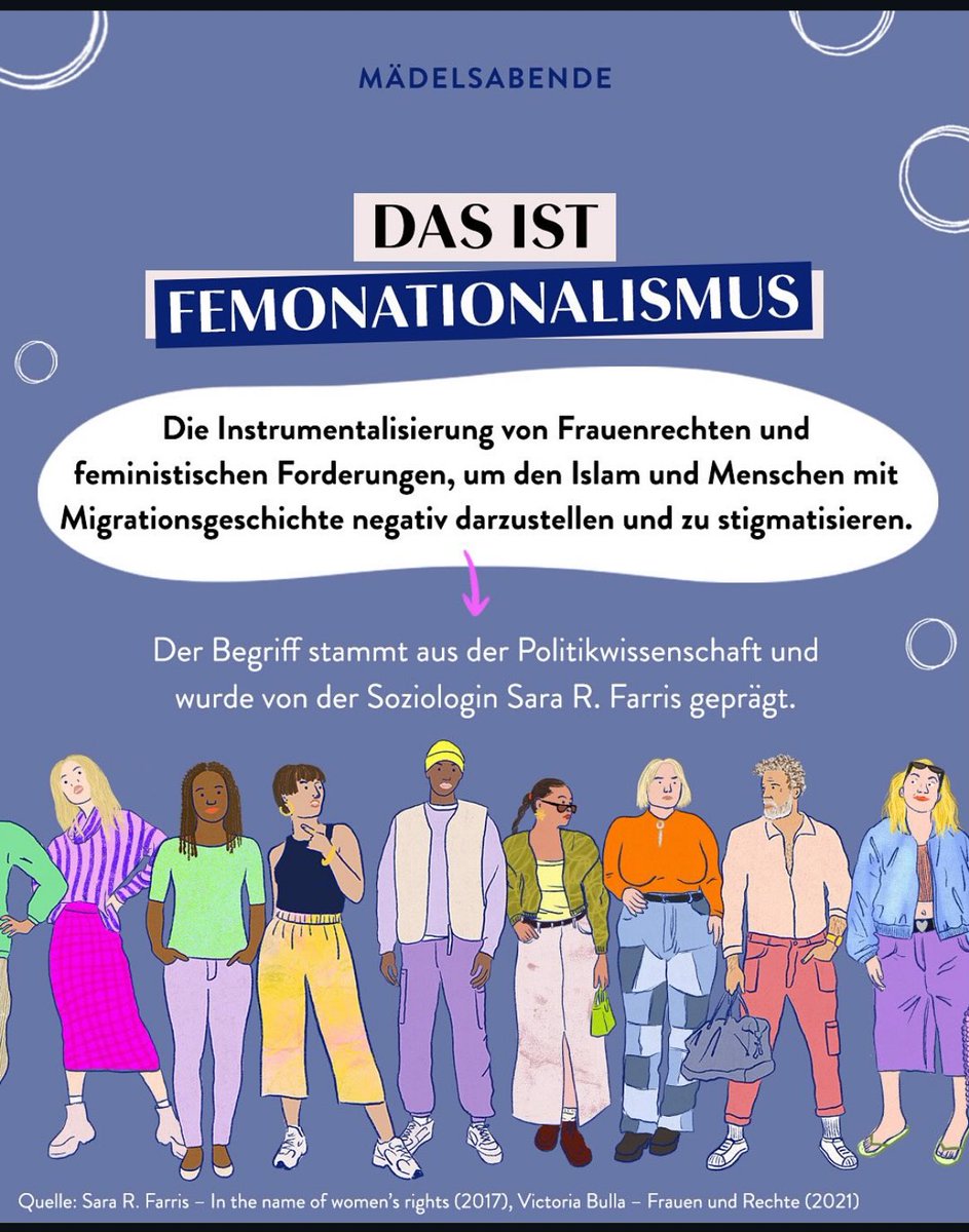 Birgit_Kelle's tweet image. Ja Vorsicht Mädels, sagt nichts, wenn euch das nächste Mal ein Mann mit Islamhintergrund antatscht, denn ihr könntet euch des Femonationalismus schuldig machen und ihr instrumentalisiert damit nur eure offensichtlichen, rassistischen Vorurteile gegen die braven Jungs mit…
