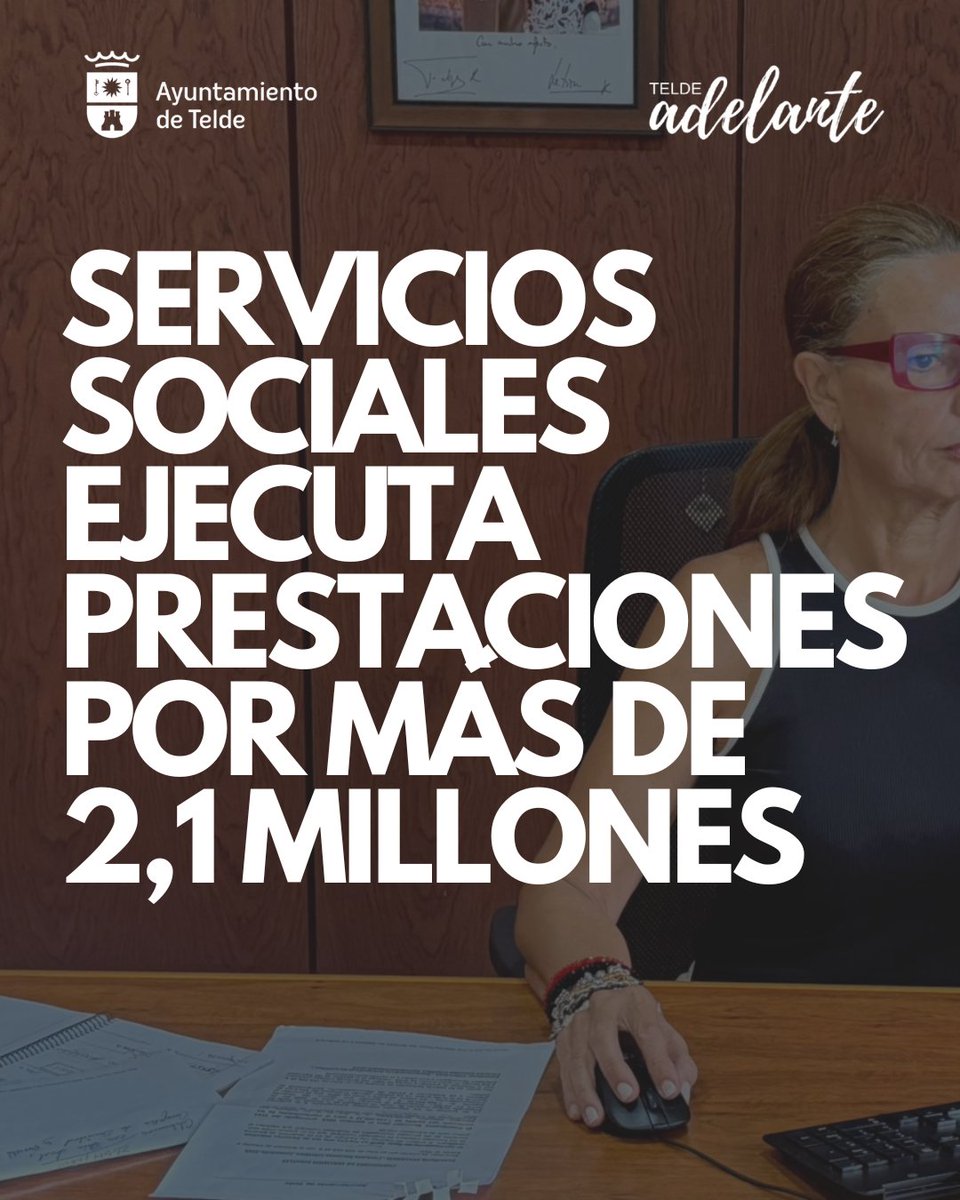📣✅Servicios Sociales ejecuta prestaciones por más de 2,1 millones de euros del Plan Concertado de 2024

💯La Concejalía lidera por Adela Álvarez justifica la totalidad de la subvención otorgada al Ayuntamiento por el Gobierno de Canarias.