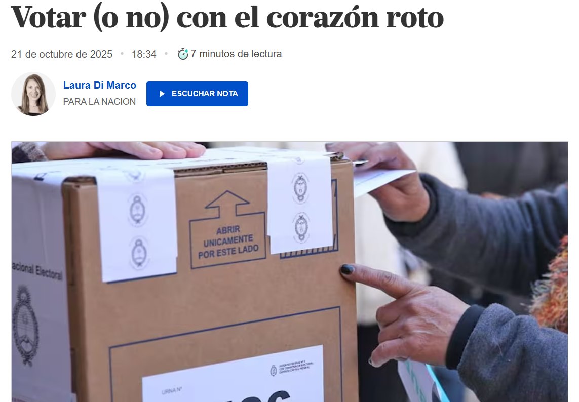 ¡Gracias Laura Di Marco (<a href="/_LauraDiMarco/">Laura Di Marco</a>) por la mención al estudio de opinión pública de ESCENARIOS en la columna de La Nación!

Link: lanacion.com.ar/opinion/votar-…