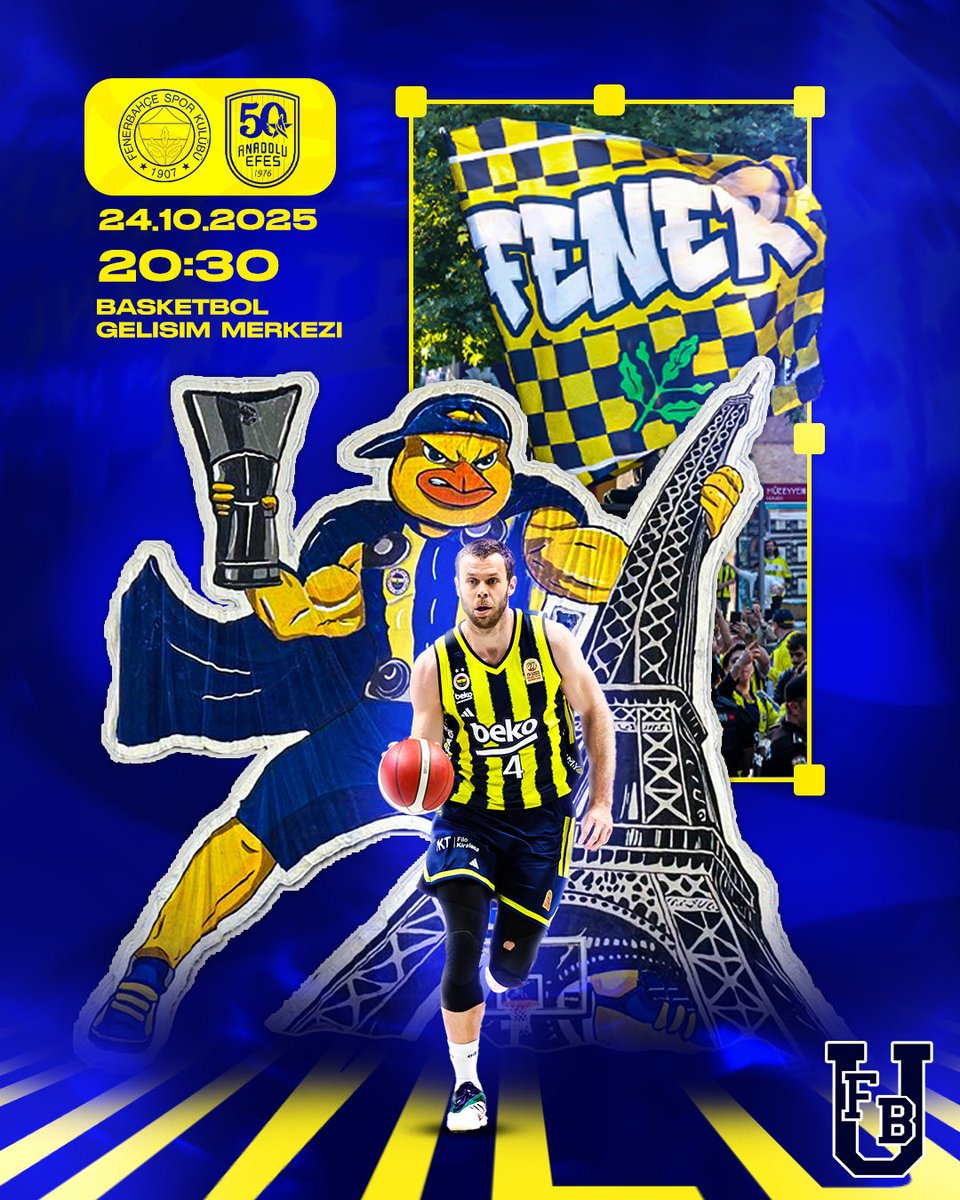 🏆  Euroleague 6. Hafta
🏀  Anadolu Efes - Fenerbahçe Beko
🏟  Turkcell Basketbol Gelişim Merkezi
🕙  20:30
#FenerinMaçıVar
#NeverEnough
#Yellow7egacy