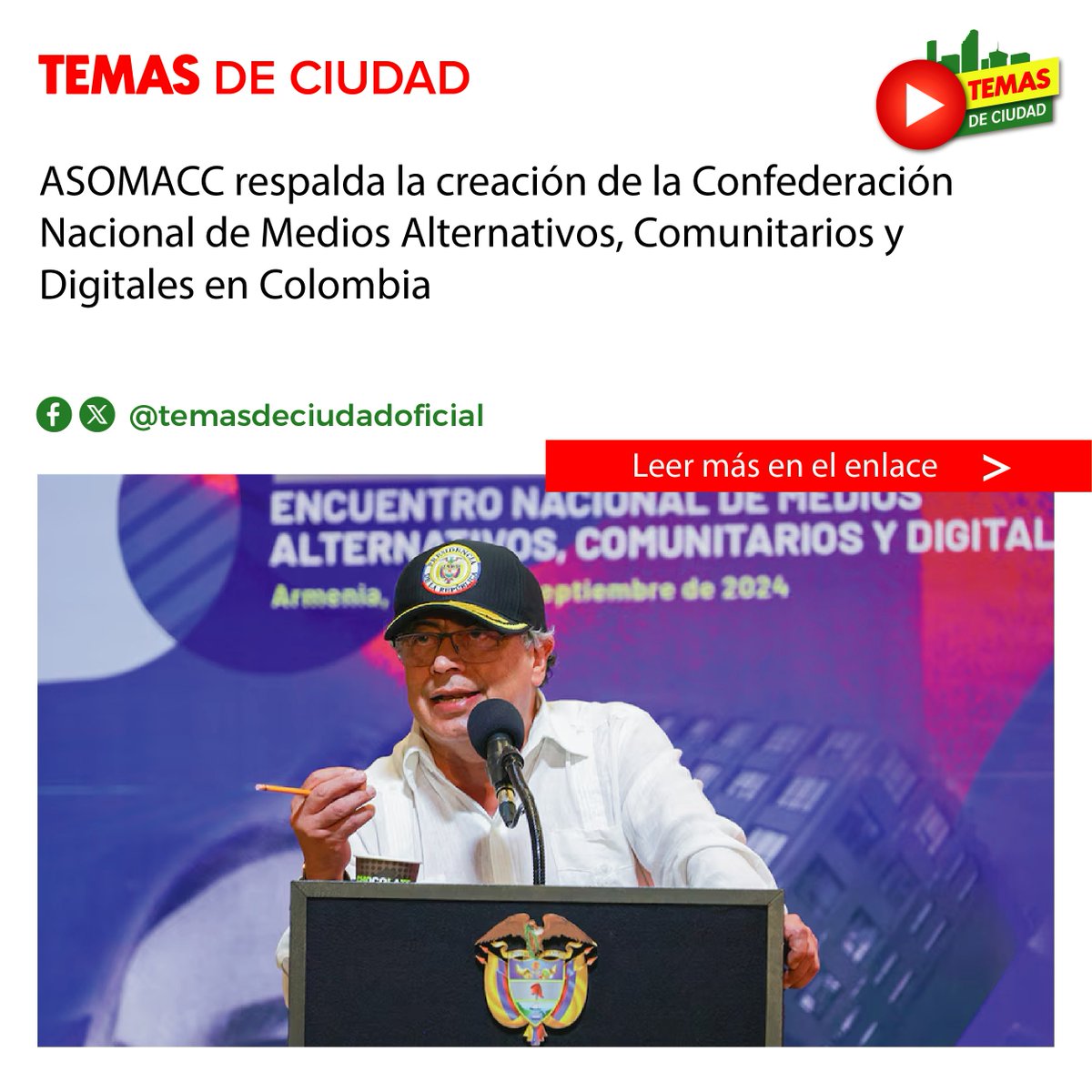 ASOMACC respalda la creación de la Confederación Nacional de Medios Alternativos, Comunitarios y Digitales en Colombia

Leer más aquí → t.ly/NBmKd 

#ASOMACC #RevivirDirectivaPresidencial11 #IIEncuentroInternacionalDeMediosAlternativosComunitariosYDigitales