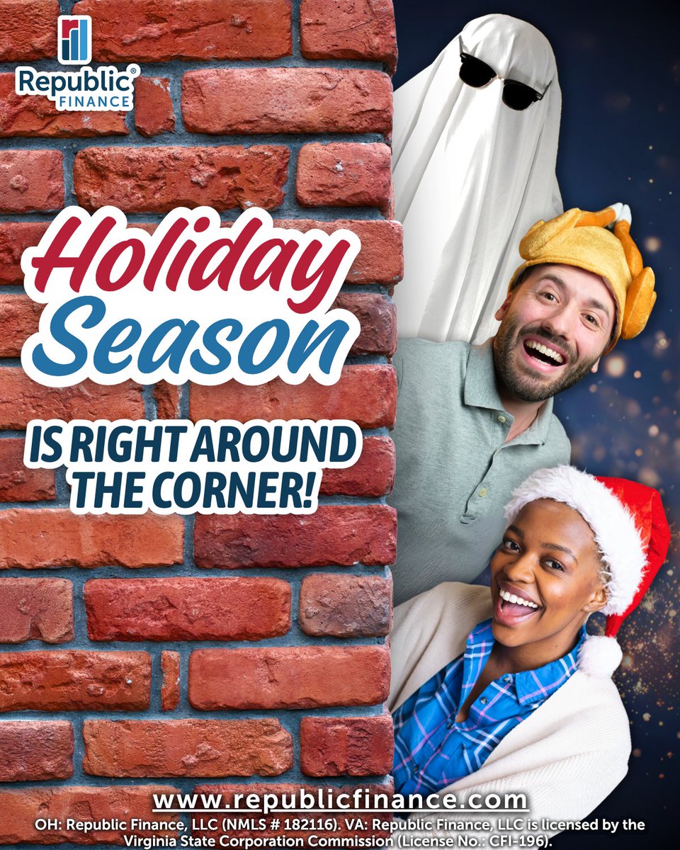 RepFinance's tweet image. Get ready for all things festive!✨

The months ahead are full of reasons to celebrate — but also full of expenses that can stretch your budget! See how a Holiday Loan from Republic Finance could give you the support you need to enjoy the season to the fullest.