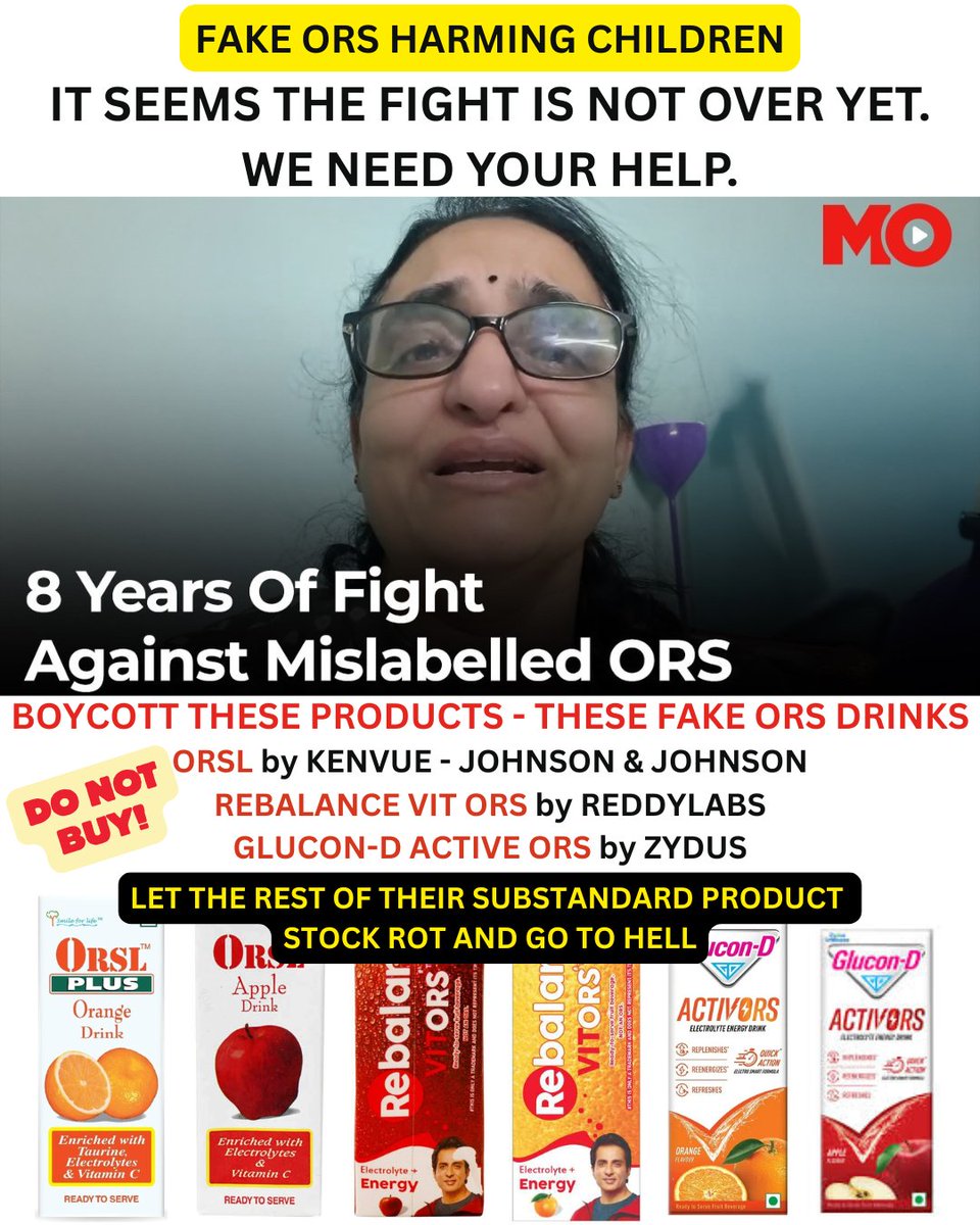 FSSAI is useless and corrupt.

We should boycott all fake ORS solutions available in the market.