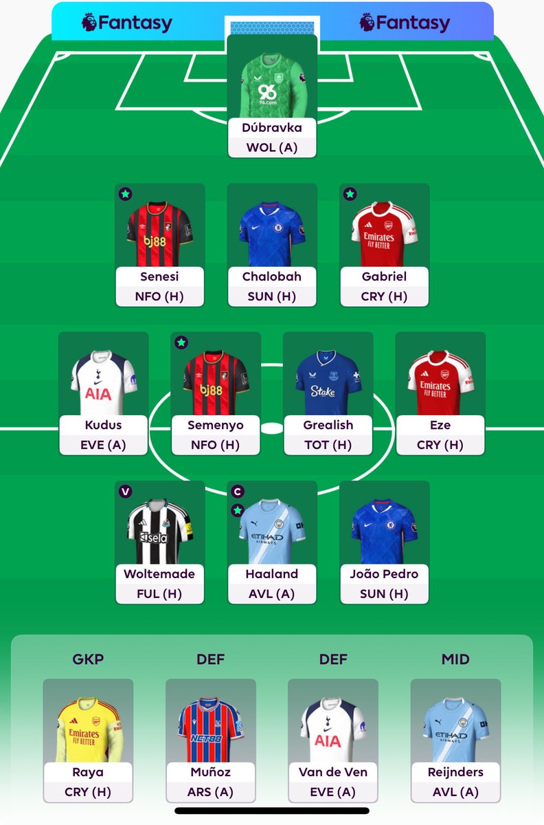 ascottishblue's tweet photo. @FPLGOAT7 Got rid of van dyke for Gabriel &amp; Gyökeres for Woltemade. Two free transfers remaining. Any other suggestions? https://t.co/sHjY8jTKQs