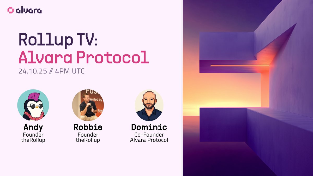 RollUp TV: Alvara Protocol 이벤트 포스터 — 연사 Andy, Robbie, Dominic