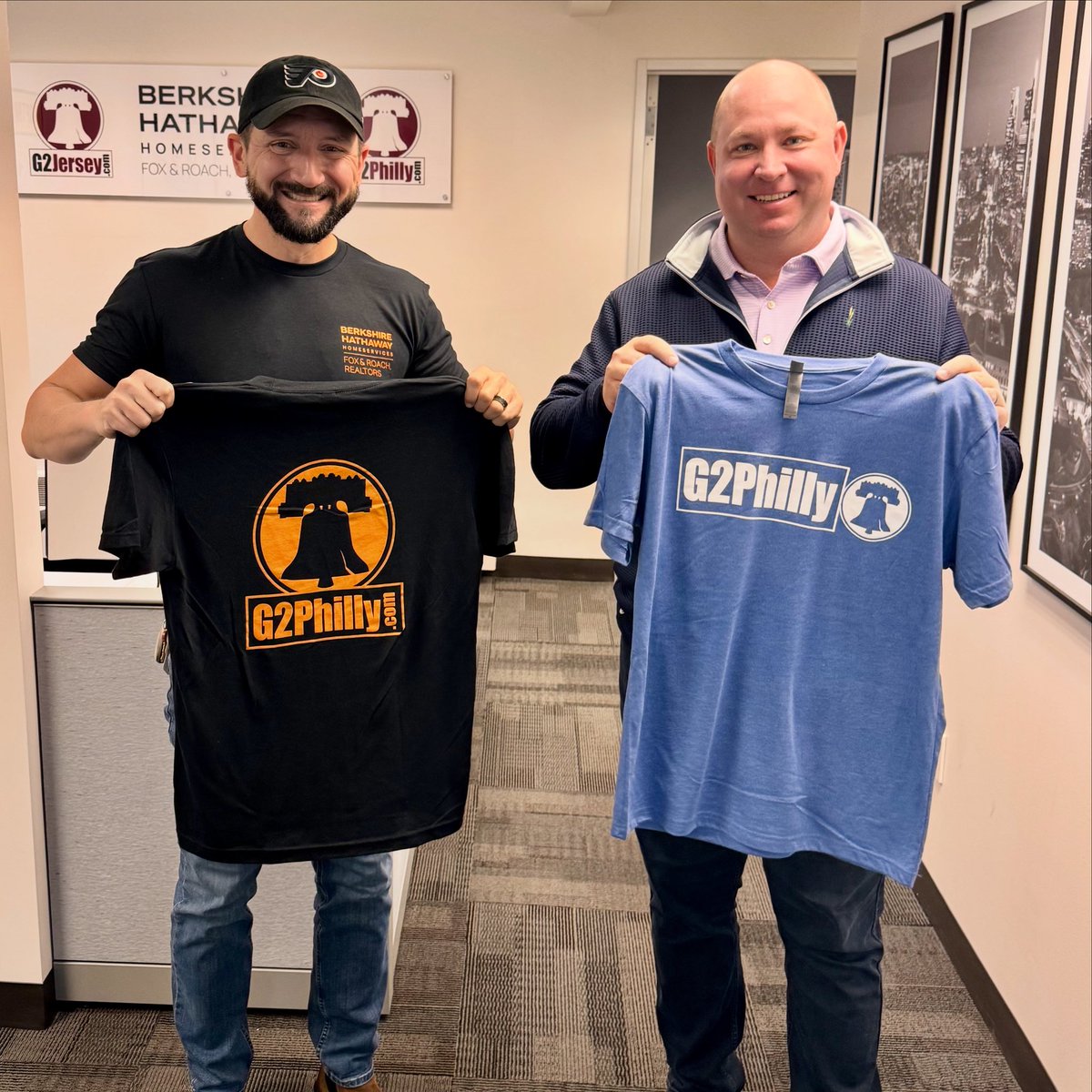 GeorgeMaynes's tweet photo. New shirts are in! Black and orange just in time for hockey season and blue just because we thought it looked cool. https://t.co/Bgk4qajX54