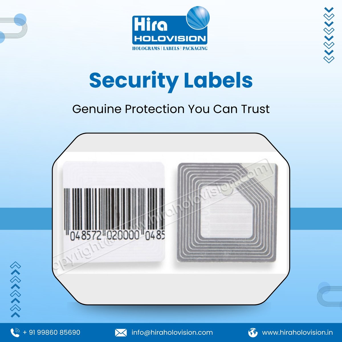 HHolovision's tweet image. Hira Holovision’s Security Labels reveal tampering instantly &amp;amp; protect against misuse &amp;amp; counterfeiting.
Low-residue &amp;amp; dual-layer options ensure authenticity across industries.

For more details, Visit: hiraholovision.in/products/secur…

#HiraHolovision #SecurityLabels #SecurityStickers