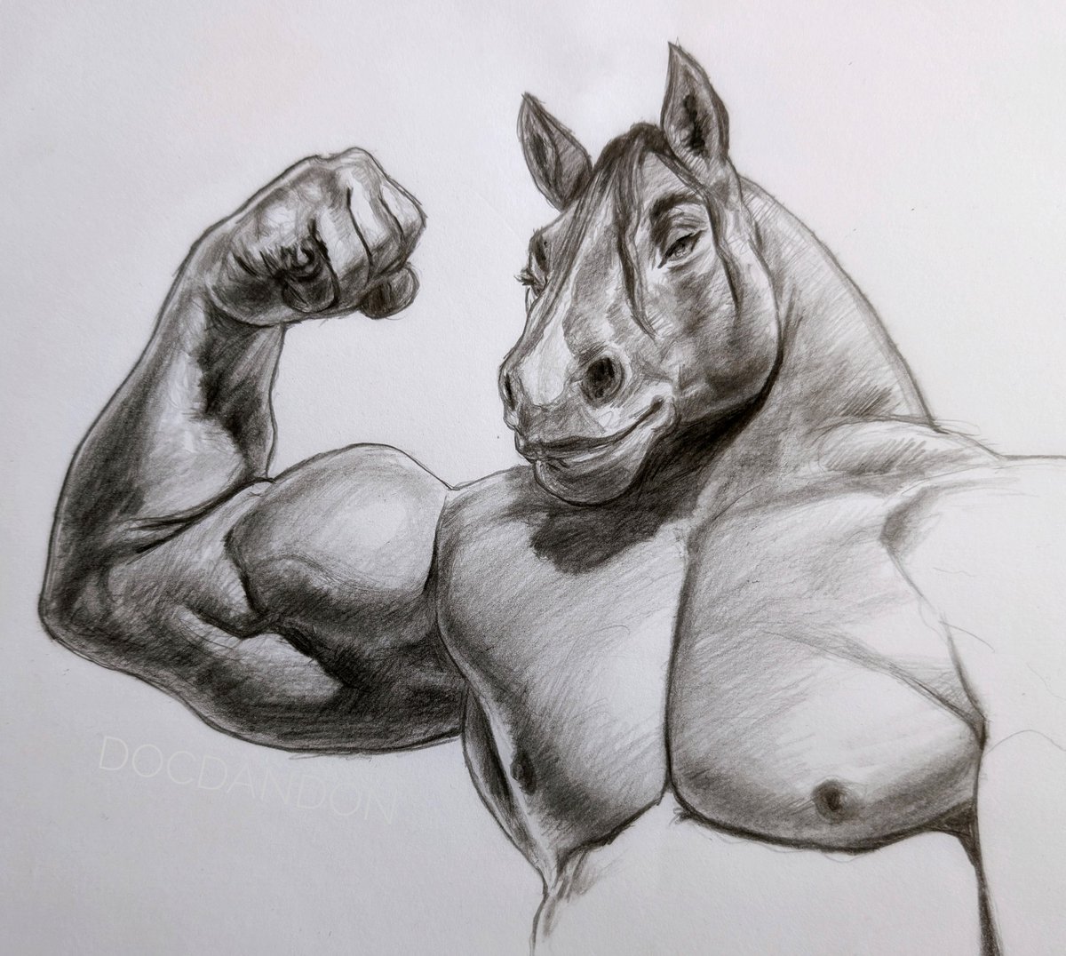 Horse flex!
Commission WIP
Graphite on paper

#muscle #flex #horse