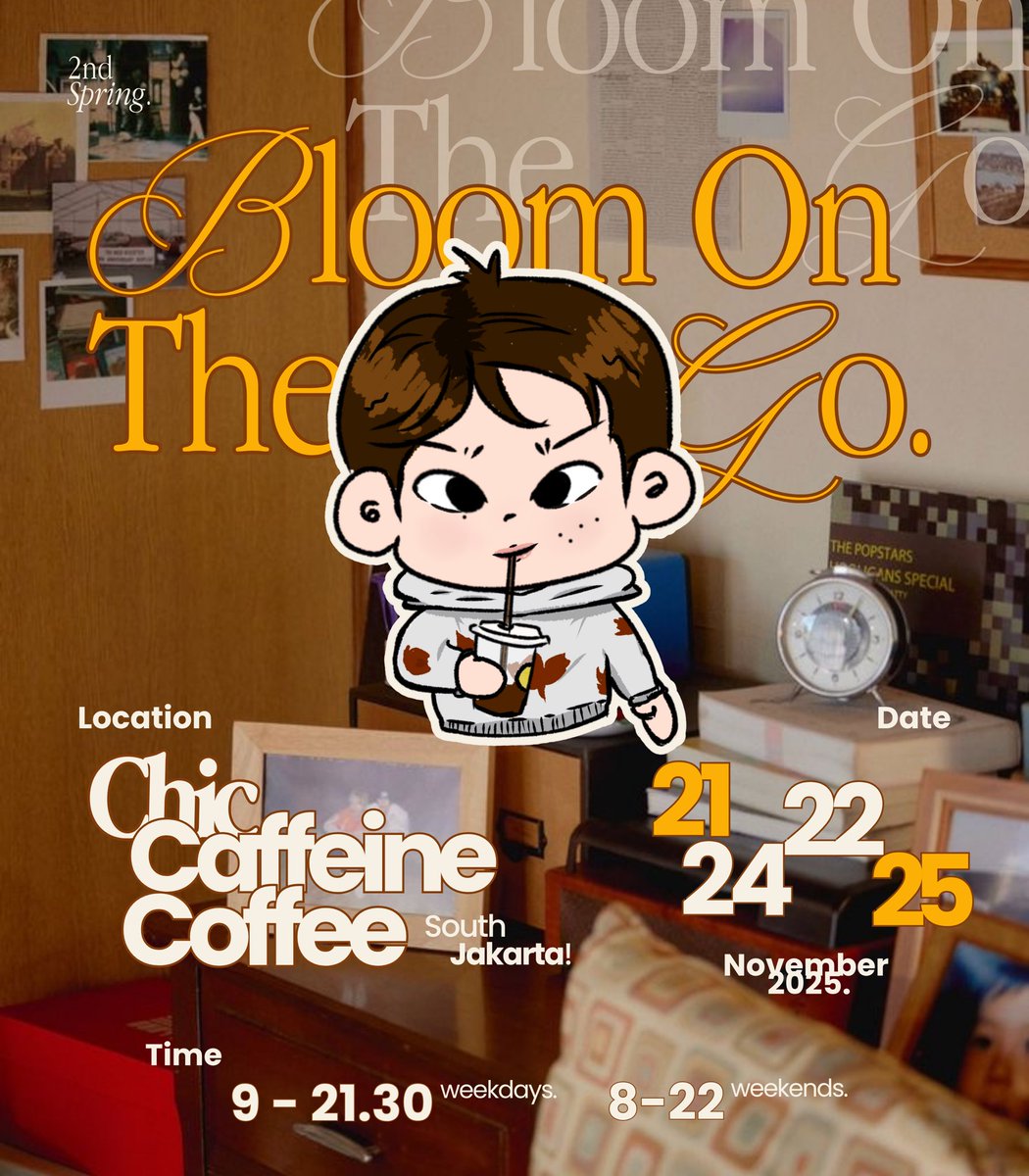 2ndspring's tweet image. The Second Spring warmly presents:
Bloom On The Go! ☕️🍂

SOHEE &amp;amp; SHOTARO Birthday Grab &amp;amp; Go Event

📍 Chic Caffeine Coffee, Jakarta Selatan
📅 21, 22, 24, 25 November 2025

Come thru and take a little sweetness with you!