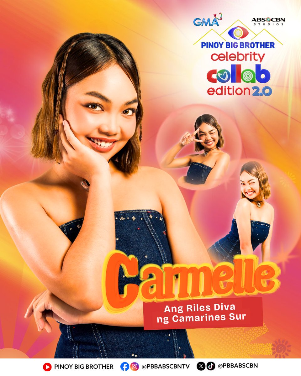 Let's all meet Carmelle, Ang Riles Diva ng Camarines Sur!

Mapapanood na siya simula ngayong October 25, Saturday sa Pinoy Big Brother Celebrity Collab Edition 2.0 sa GMA, Kapuso Stream, GMANetwork.com, GMA Pinoy TV, Kapamilya Online Live at IWant! 📺

#PBB20