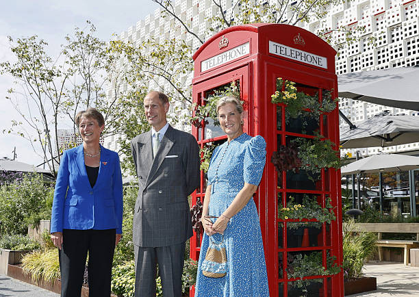 Britain's Prince Edward and Sophie, The Duke and Duchess of Edinburgh, are pictured during a visit to Britain's pavilion at the World Exposition in Osaka, Japan on Sept. 22, 2025. (Photo by Kyodo News via Getty Images)