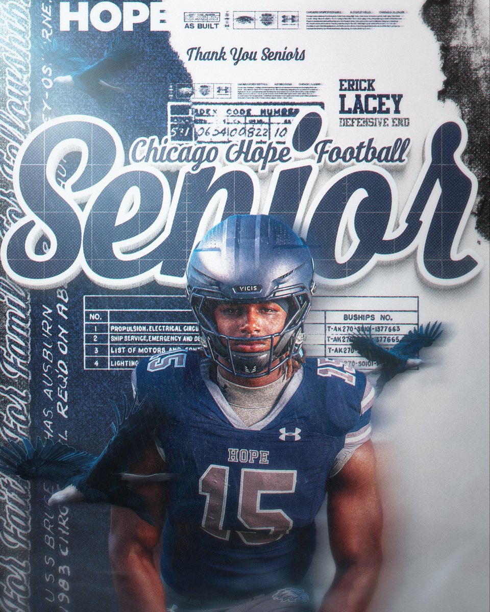 Senior night tonight vs Chicago Christian 
#15 Erick Lacey Defensive End  
🏈 #FlyEaglesFly 🦅 <a href="/chihopeacademy/">Chicago Hope Academy</a>