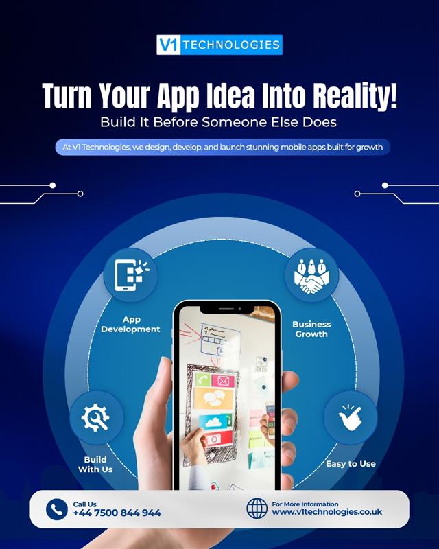 V1Technologies's tweet image. Got an app idea that could change the game? Don’t let it fade away. At V1 Technologies, we design, develop, and launch stunning mobile apps built for growth. Your future customers are waiting — act now!

#AppDevelopment #V1Technologies #BuildWithU
👉 v1technologies.co.uk