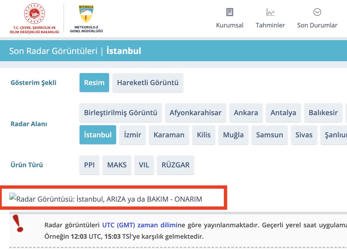 sarponline's tweet photo. Sevgili @meteoroloji_twi, İstanbul Radar görüntülerine erişmek isteyince, neredeyse bir aydır “bakımda” mesajı ile “hata” ekranı çıkıyor..
Ne zaman düzeltmeyi düşünüyorsunuz?  Türkiye’nin en yoğun nüfusunun olduğu bölgedeki bakım, bir ay sürer mi? Yedeği yok mudur bu işin? https://t.co/9Z19oHFn8r