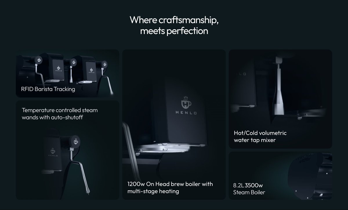 Features section for a locally made Espresso Machine