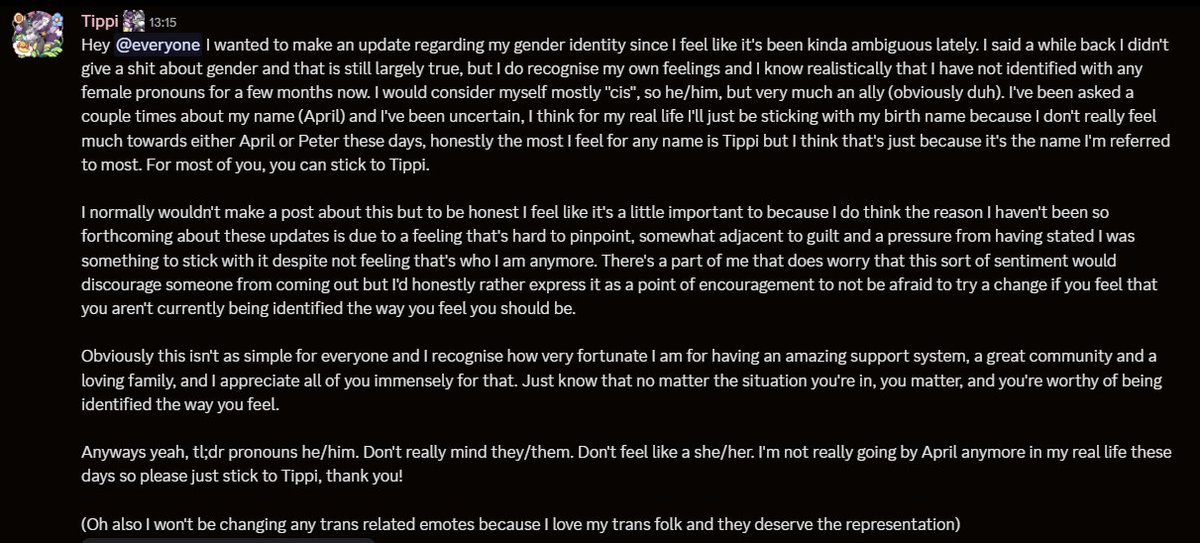 Tippabee's tweet photo. Gender update. I don't post here like ever but worth posting in case anyone cares. https://t.co/GPmJgqBl31