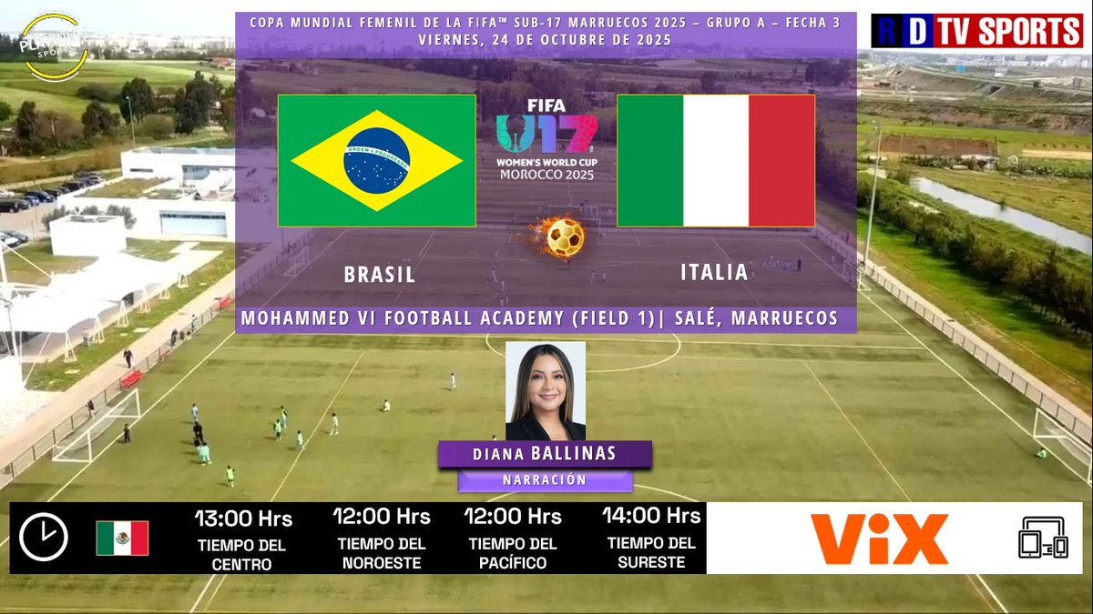 ramonovic09's tweet image. 🇲🇦 #U17WWC 2025 #Fecha3 | 🇧🇷 #Brasil 🆚 #Italia 🇮🇹

🗓️ Hoy
🇲🇽⏰ 13:00 Hrs TC, 12:00 Hrs TP
📱💻 @VIX
🎤 @DBallinas

🤳 #EllasEnTUDN #EllasenViX  #BRAITA