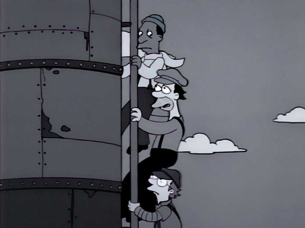 - Creo que nos dirigimos a la Isla de los Monos​
​- A capturar un mono gigante. Ojalá fuéramos a la Isla de los Pirulís​
​- ¿La Isla de los Pirulís? ¿Y qué hay en esa isla?​
​- Monos, pero no son tan grandes​
​​
​- #LosSimpson: «La Casa-Árbol del Terror III» #EscenaSimpson