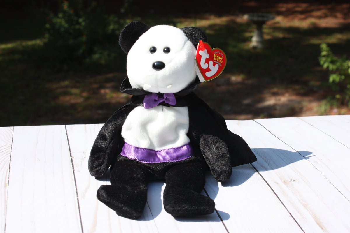 ImagineThatBaby's tweet image. #Count #Ty #Halloween #Beanie #Baby #Bear #fangs #cape etsy.com/listing/166681…?