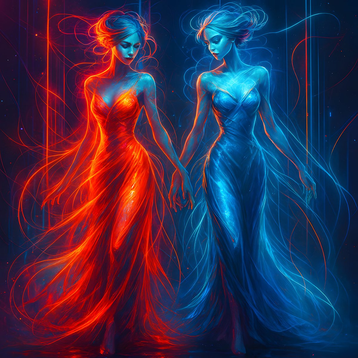 ValinoArt's tweet image. 🔥❄️ New 1/1 Drop on @objktcom 
She burns. She freezes. But together, they balance the world.
"Duality: Ember & Frost" is a 4K surreal fantasy - two elemental sisters, wrapped in fire and ice, glowing with untold power.
🧬 1-of-1 | Ultra HD | Mythic Surrealism
💠 Live now on…