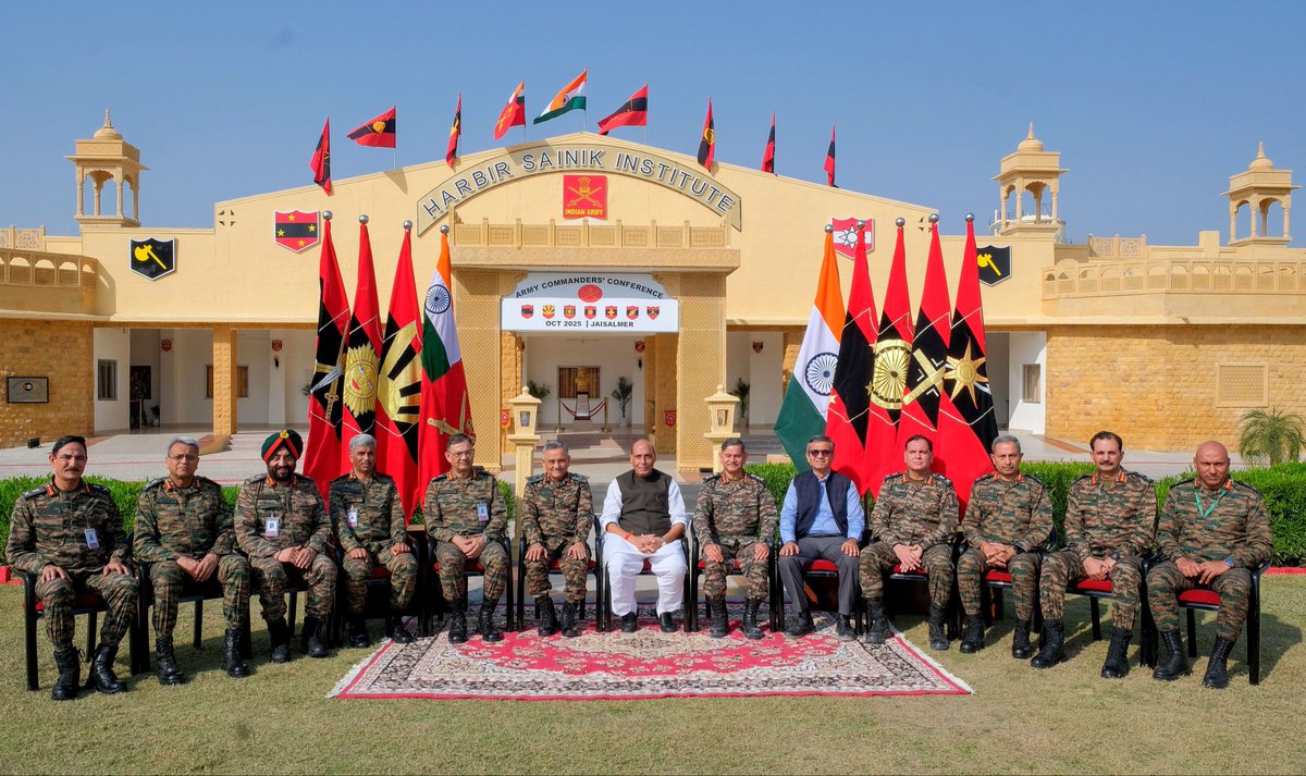 Rajnath Singh (@rajnathsingh) on Twitter photo Addressed the Army Commanders’ Conference in Jaisalmer. Operation Sindoor is an embodiment of India’s military prowess & national character, a demonstration that our soldiers’ strength lies not only in weapons, but also in ethical discipline & strategic clarity. 
Also exhorted Addressed the Army Commanders’ Conference in Jaisalmer. Operation Sindoor is an embodiment of India’s military prowess & national character, a demonstration that our soldiers’ strength lies not only in weapons, but also in ethical discipline & strategic clarity. 
Also exhorted