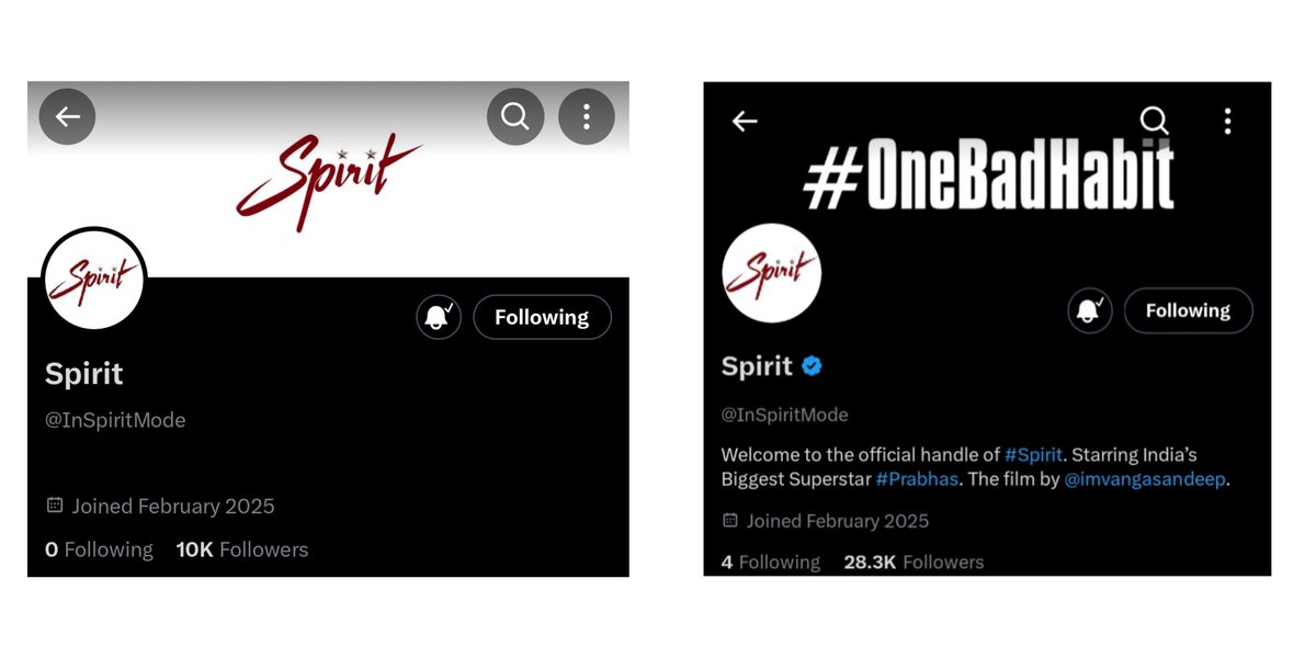 Yesterday...                                                        Now...
The Change... The Spirit... 👮🏻‍♂️🌟

Starring INDIA'S BIGEST SUPER STAR PRABHAS... The Film By SRV 🔥💥
#Prabhas #Spirit