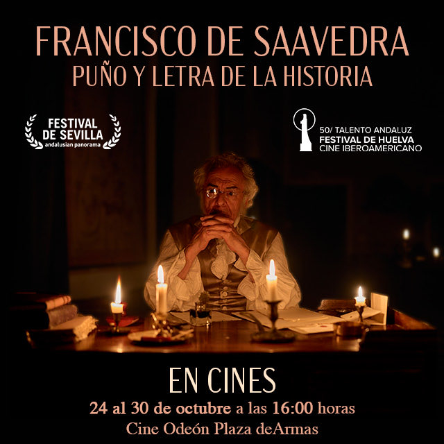elmundoesvuestr's tweet photo. 🗺️ Estrenamos en cines nuestro documental ‘Francisco de Saavedra: puño y letra de la historia’ dirigido @mundoficcion 

🎬 Podremos disfrutar de esta increíble historia desde hoy 24 de octubre hasta el jueves 30 en los cines Odeon de Plaza de Armas, sesión 16:00h #Sevilla https://t.co/3L7TEXcpeV