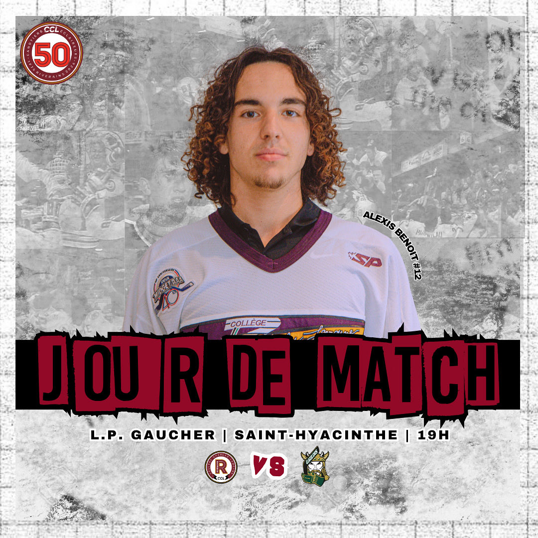 JOUR DE MATCH | 🏒

Les Riverains jouent contre leurs rivaux de division, les Gaulois de Saint-Hyacinthe - M18 AAA, ce soir au Stade L.P. Gaucher.

Webdiffusion: flosports.link/3DYeUjA

Go Rivs Go! 💪 

#attaquerladversité #gorivsgo