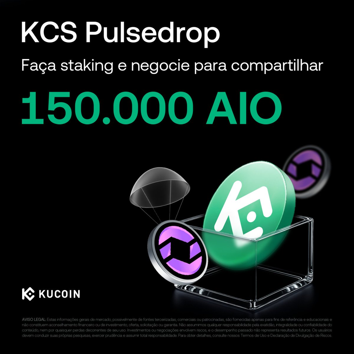 KuCoinPortugues's tweet image. 💥 #KCS PulseDrop $AIO: Negocie e faça staking de $KCS para compartilhar 150.000 $AIO

Detalhes: kucoin.com/pt/announcemen…