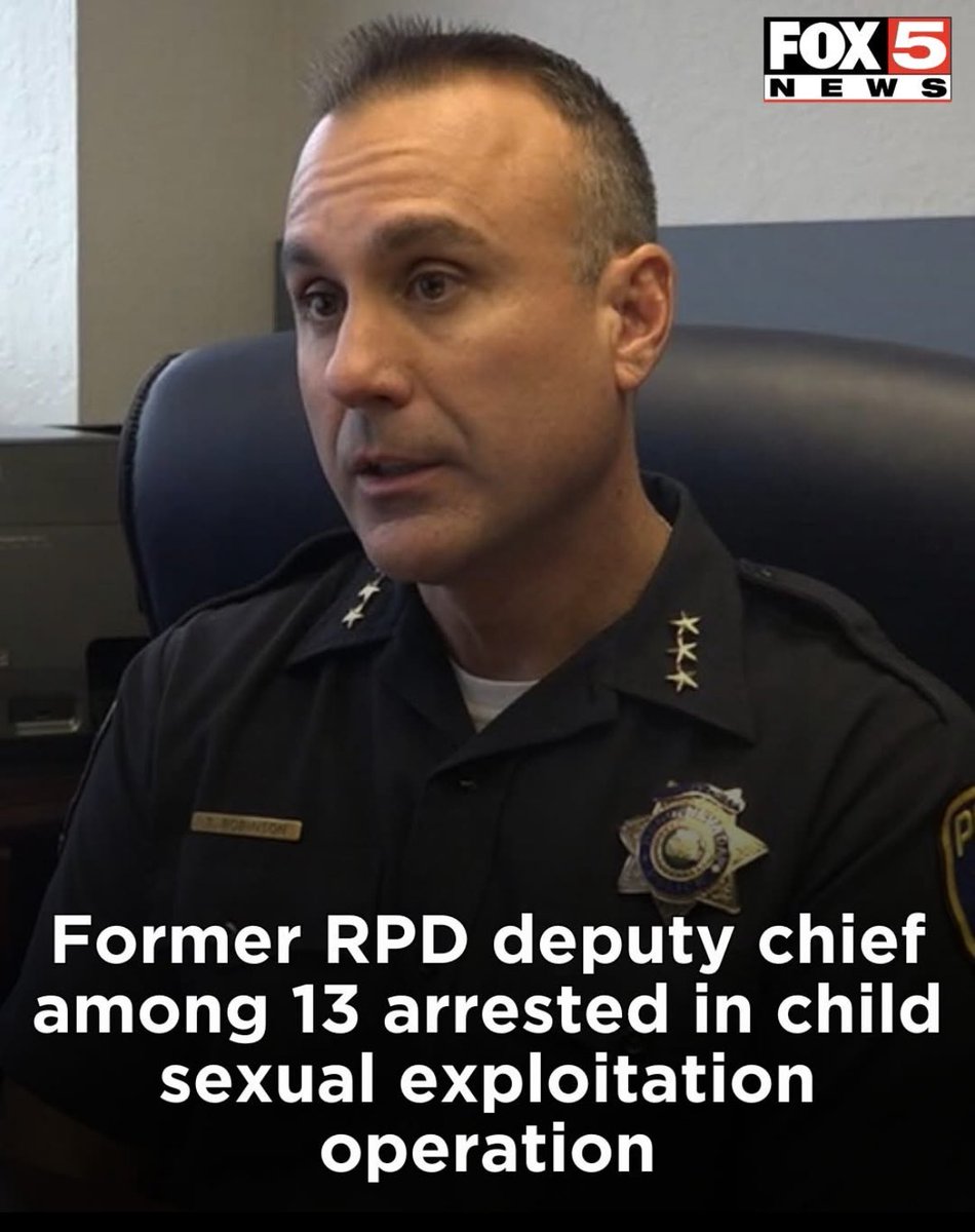 Annie (@anniefortruth) on Twitter photo Former Reno Police Department Deputy Chief, Thomas Robinson, is among 13 people charged related to a child sexual exploitation operation. These disgusting pedophiles should never see the light of day again. One man was going to have sex with a 3 yr old. 😡 fox5vegas.com/2025/10/17/for… Former Reno Police Department Deputy Chief, Thomas Robinson, is among 13 people charged related to a child sexual exploitation operation. These disgusting pedophiles should never see the light of day again. One man was going to have sex with a 3 yr old. 😡 fox5vegas.com/2025/10/17/for…