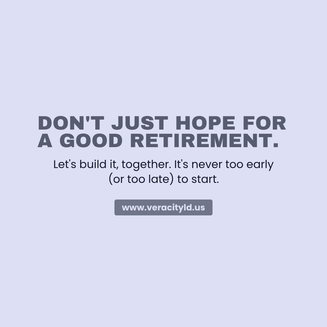 veracityld's tweet image. Retirement shouldn’t be uncertain, it should be planned.
At Veracity LD, we help you create a clear strategy for income, taxes, and long-term security, so your golden years are about living, not worrying. 🌅

🌐 veracityld.us
| 📞 +1 817-690-9889
#VeracityLD