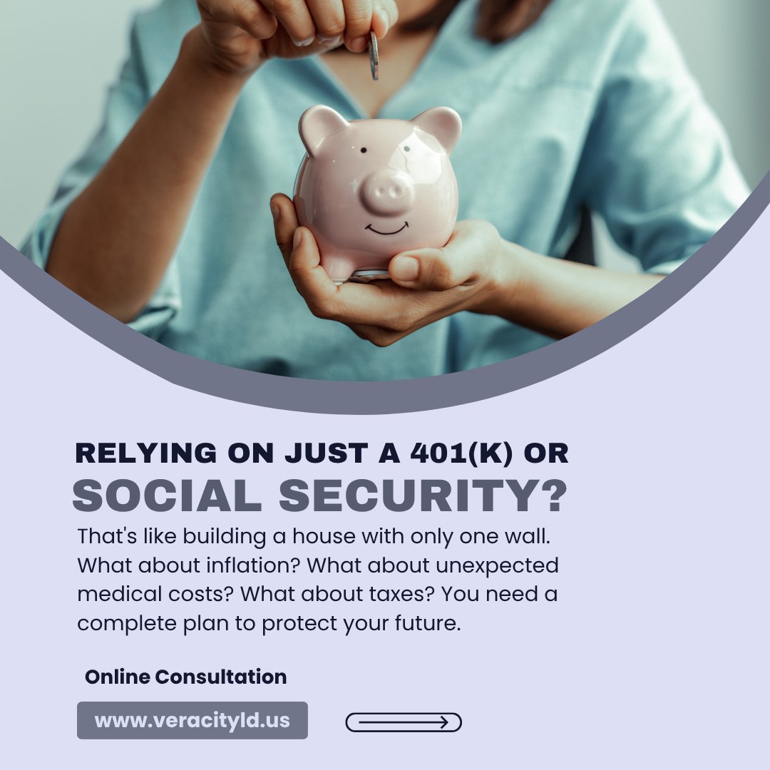 veracityld's tweet image. Retirement shouldn’t be uncertain, it should be planned.
At Veracity LD, we help you create a clear strategy for income, taxes, and long-term security, so your golden years are about living, not worrying. 🌅

🌐 veracityld.us
| 📞 +1 817-690-9889
#VeracityLD
