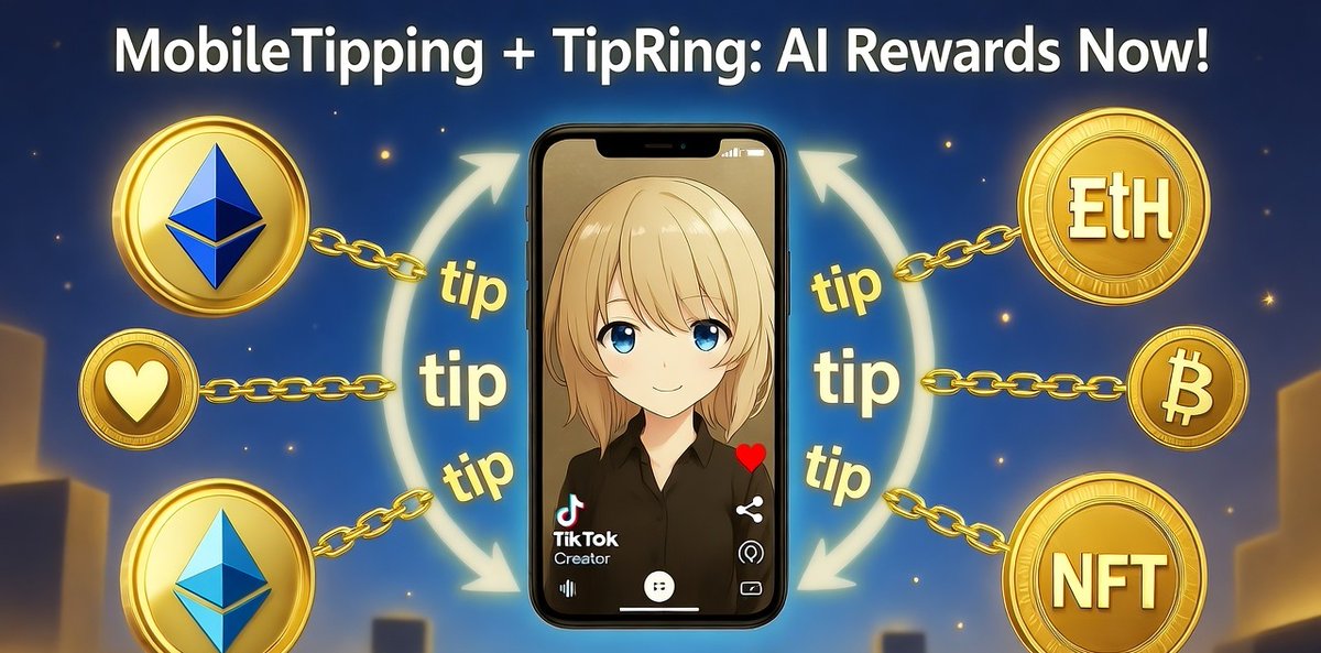 aisoudier's tweet image. 🚀 Power Duo: MobileTipping.com + TipRing.com – AI Fan Rewards Revolution! 🔥
Seamless mobile payments + smart rings + NFT shares. Direct fan love to empire!
Who’s tipping the next creator? DM offers! #CreatorEconomy #FinTech #Web3Tipping #DomainBundle