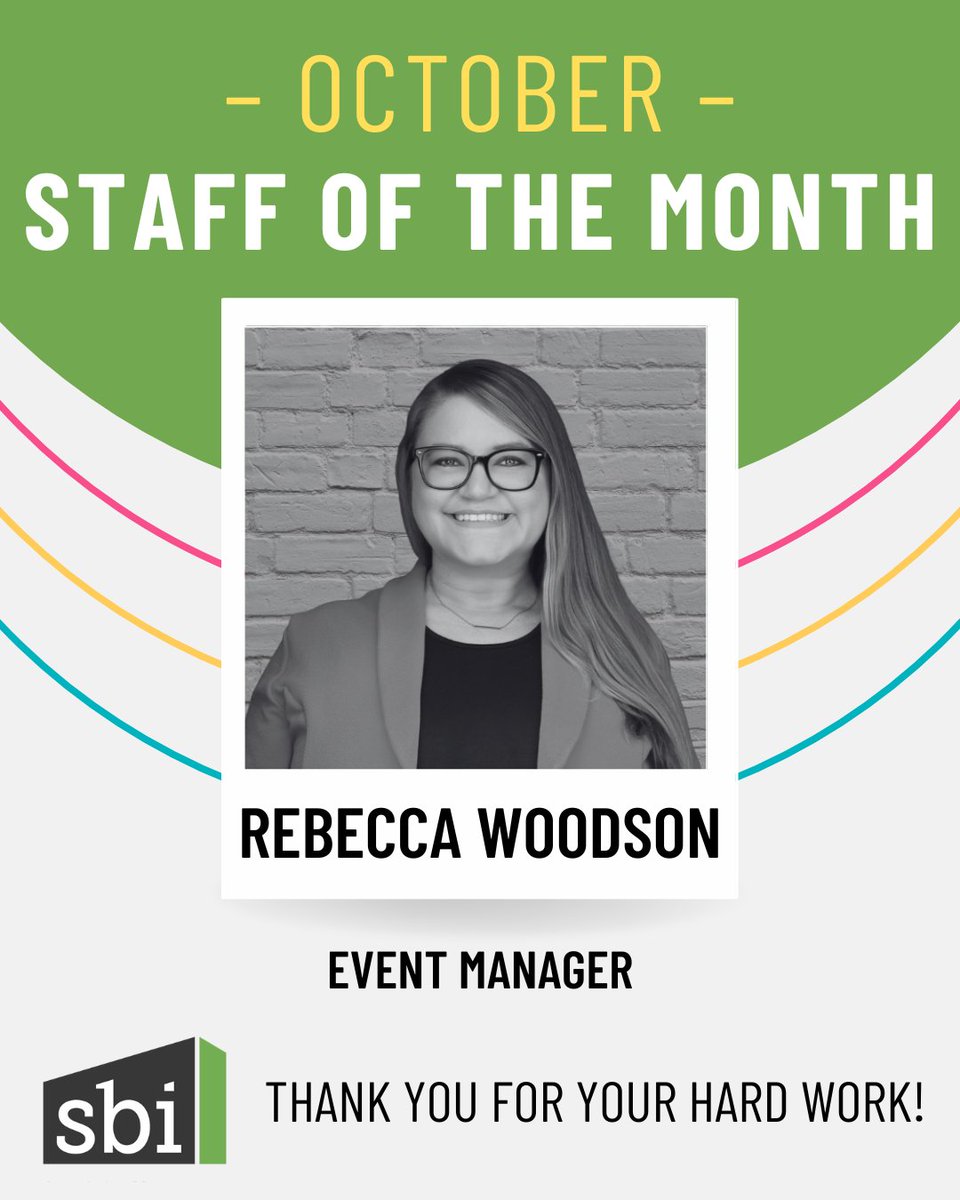 🎉 October Staff of the Month: Rebecca Woodson 🎉

Rebecca has quickly become an integral part of the team, bringing creativity, fresh ideas, and professionalism to her events. We’re proud to recognize her outstanding contributions! Congratulations, Rebecca!

#SBIStaff #AssnChat
