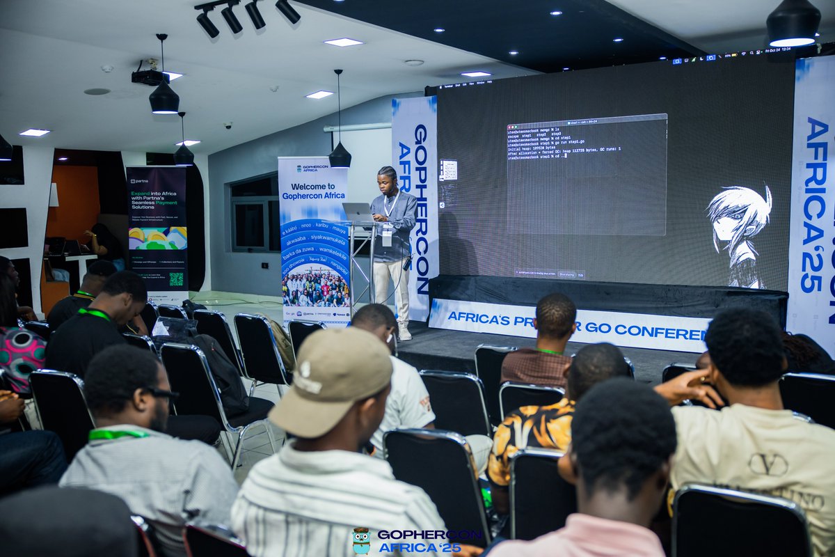 gophers_africa's tweet image. Diving right in! 🍽️🐹
@utee_akan is live with “Unlocking Go’s Potential: Navigating Modern Challenges with Internal Insights.”
Great look into how Go’s internals can empower better performance & design decisions 💡 #GopherConAfrica2025 #gca25 #GoLang