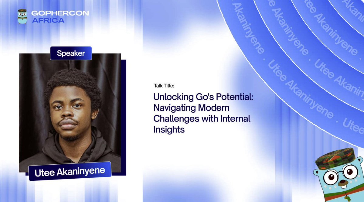 gophers_africa's tweet image. Diving right in! 🍽️🐹
@utee_akan is live with “Unlocking Go’s Potential: Navigating Modern Challenges with Internal Insights.”
Great look into how Go’s internals can empower better performance & design decisions 💡 #GopherConAfrica2025 #gca25 #GoLang
