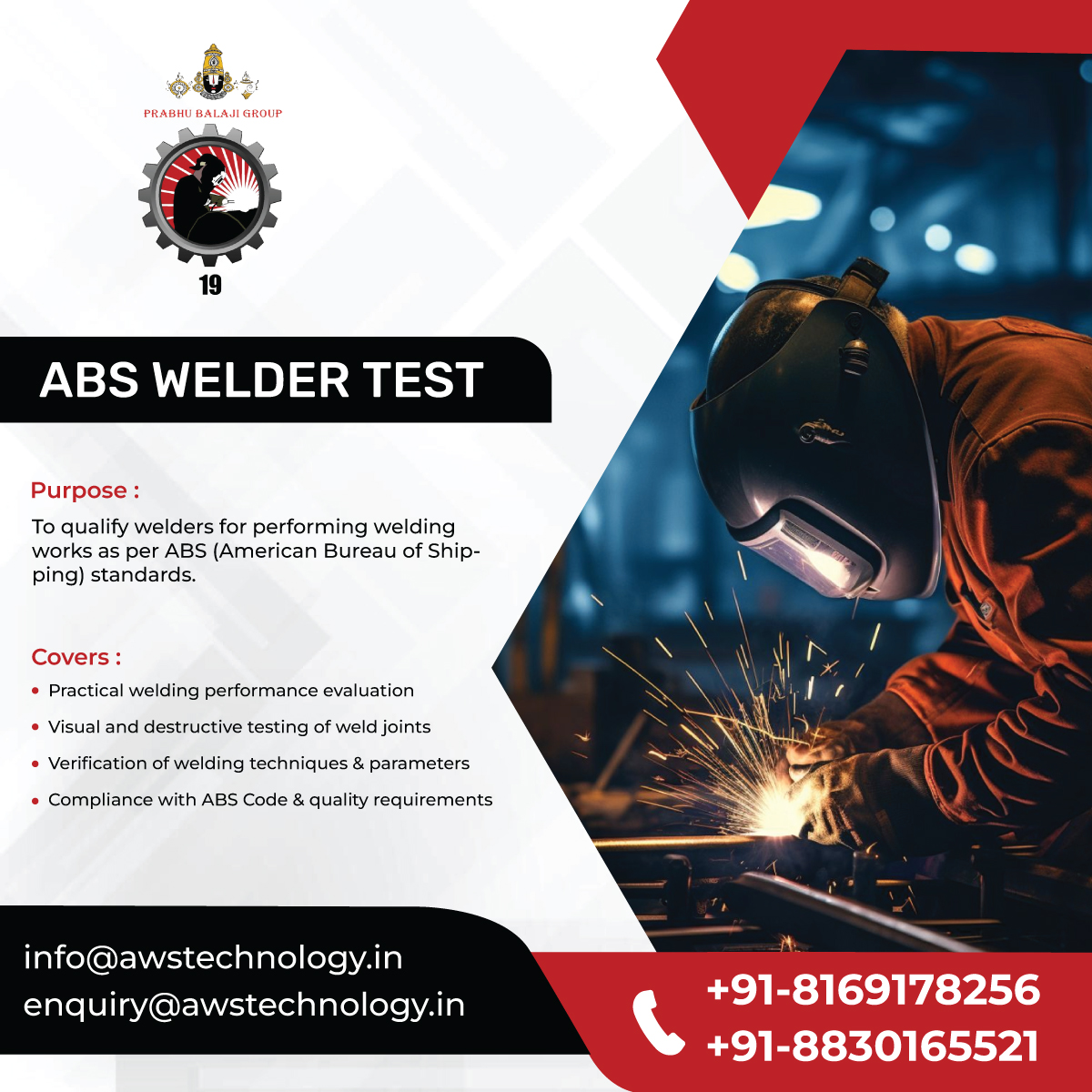 AWS_Tech_Center's tweet image. ABS Welder Test – Certify your welders to global ABS standards!

✔️ Practical evaluation
✔️ Weld joint testing
✔️ Code compliance
📞 +91-8169178256 | ✉️ enquiry@awstechnology.in

#Welding #ABS #Certification #Fabrication #Shipbuilding #QualityWelding