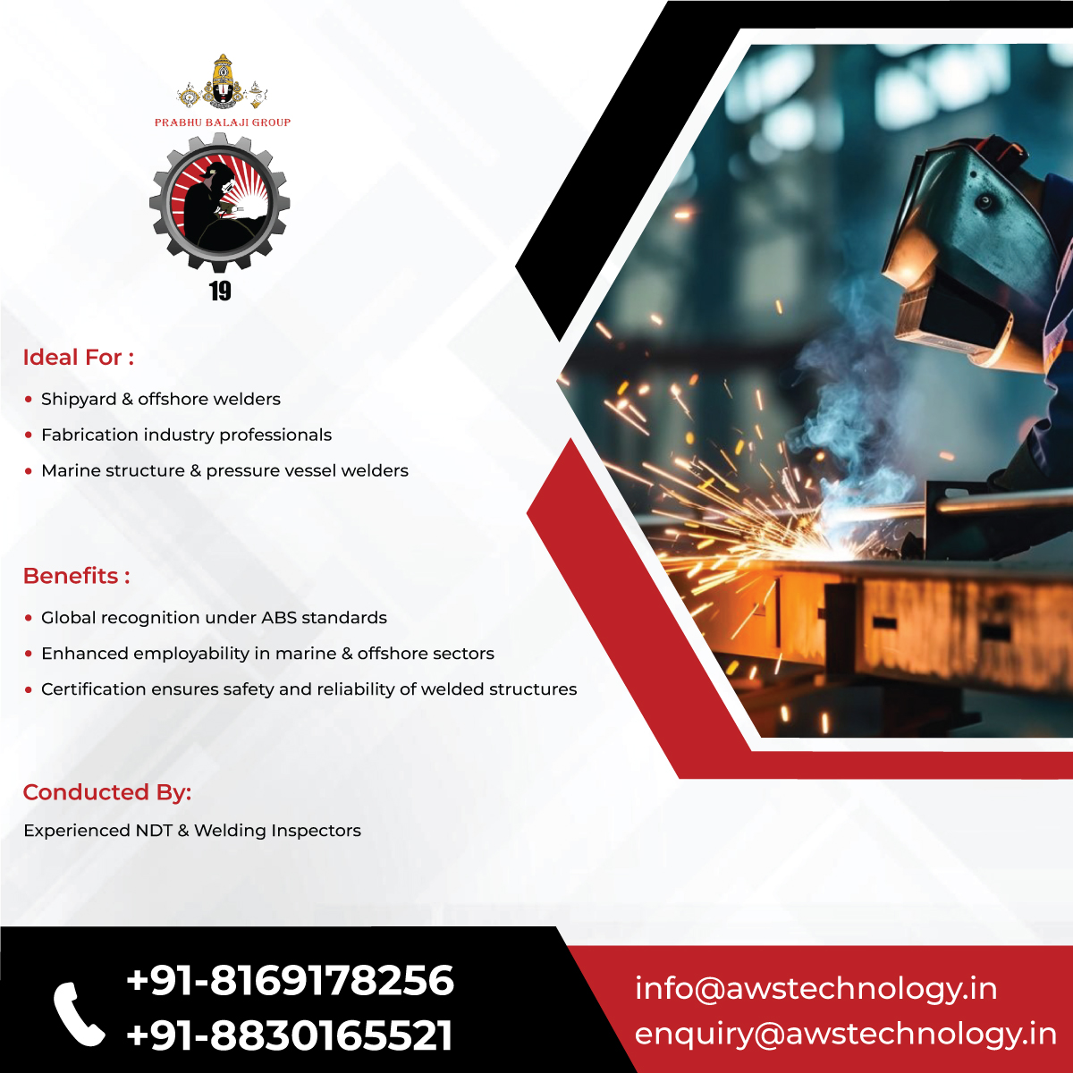 AWS_Tech_Center's tweet image. ABS Welder Test – Certify your welders to global ABS standards!

✔️ Practical evaluation
✔️ Weld joint testing
✔️ Code compliance
📞 +91-8169178256 | ✉️ enquiry@awstechnology.in

#Welding #ABS #Certification #Fabrication #Shipbuilding #QualityWelding