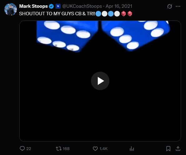 BREAKING: Old Tweet surfaces of Mark Stoops posting a gif of dice and shouting out "CB" and "TR"... who could those initials be referring to? #noticing
