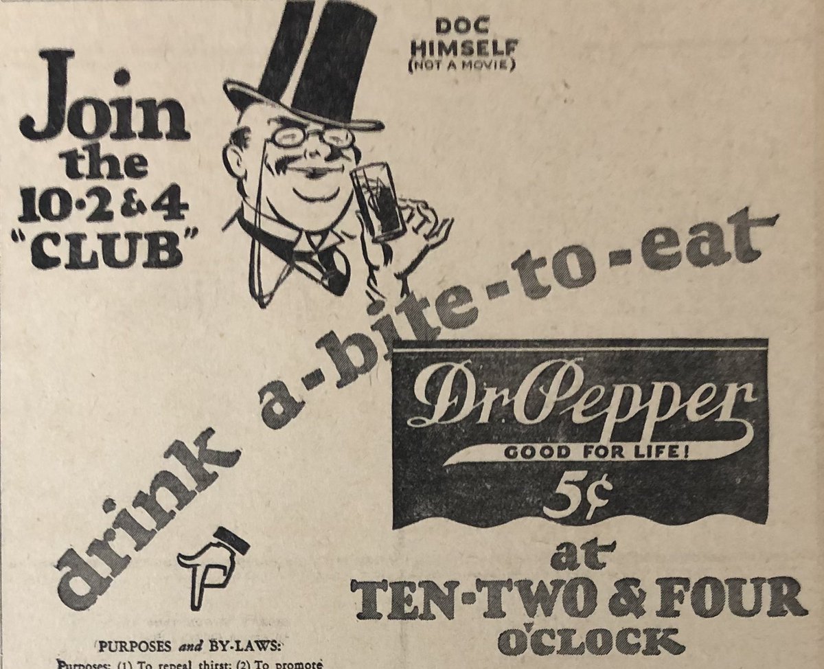 10月24日は #DrPepperDay ！
いわゆる #ドクペの日 😊

1930年代から60年代にかけて「活動力が低下する10時、2時、4時に ＃ドクターペッパー を飲んで、1日を元気に過ごしましょう！」という宣伝をしてたことが由来です

米国時間ではこれからがメインなので、日米で一緒に飲んで楽しみましょう！🥫✨
