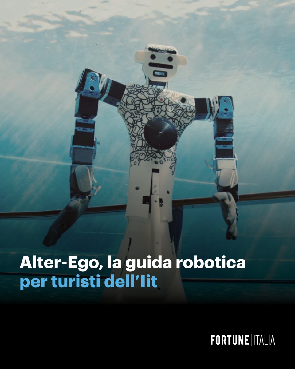 Si muove tra i cetacei dell’Acquario di #Genova il robot umanoide Alter-Ego. Interagisce con i visitatori e promuove la salvaguardia dei delfini. 
👉 Leggi l'articolo completo online fortuneita.com/2025/10/24/alt… e sul nuovo numero di Fortune Italia.