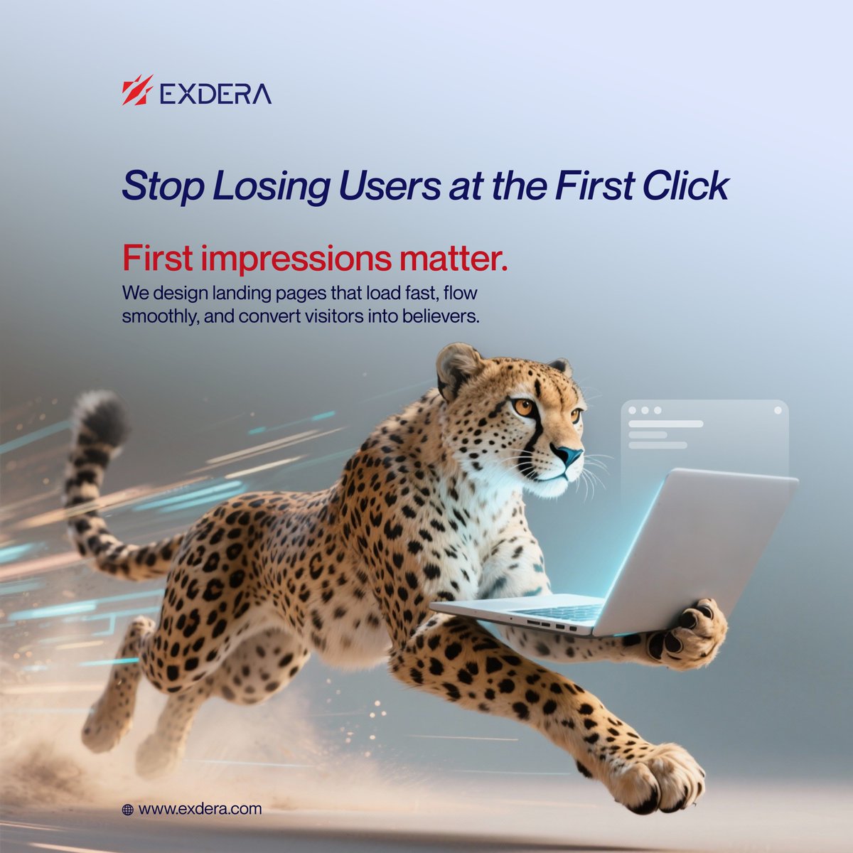 exdera's tweet photo. Stop losing users at the first click.
Fast landing pages convert better.
Exdera builds experiences that move as fast as your business.
#WebDesign #LandingPages #Exdera https://t.co/PKs5ptnadI
