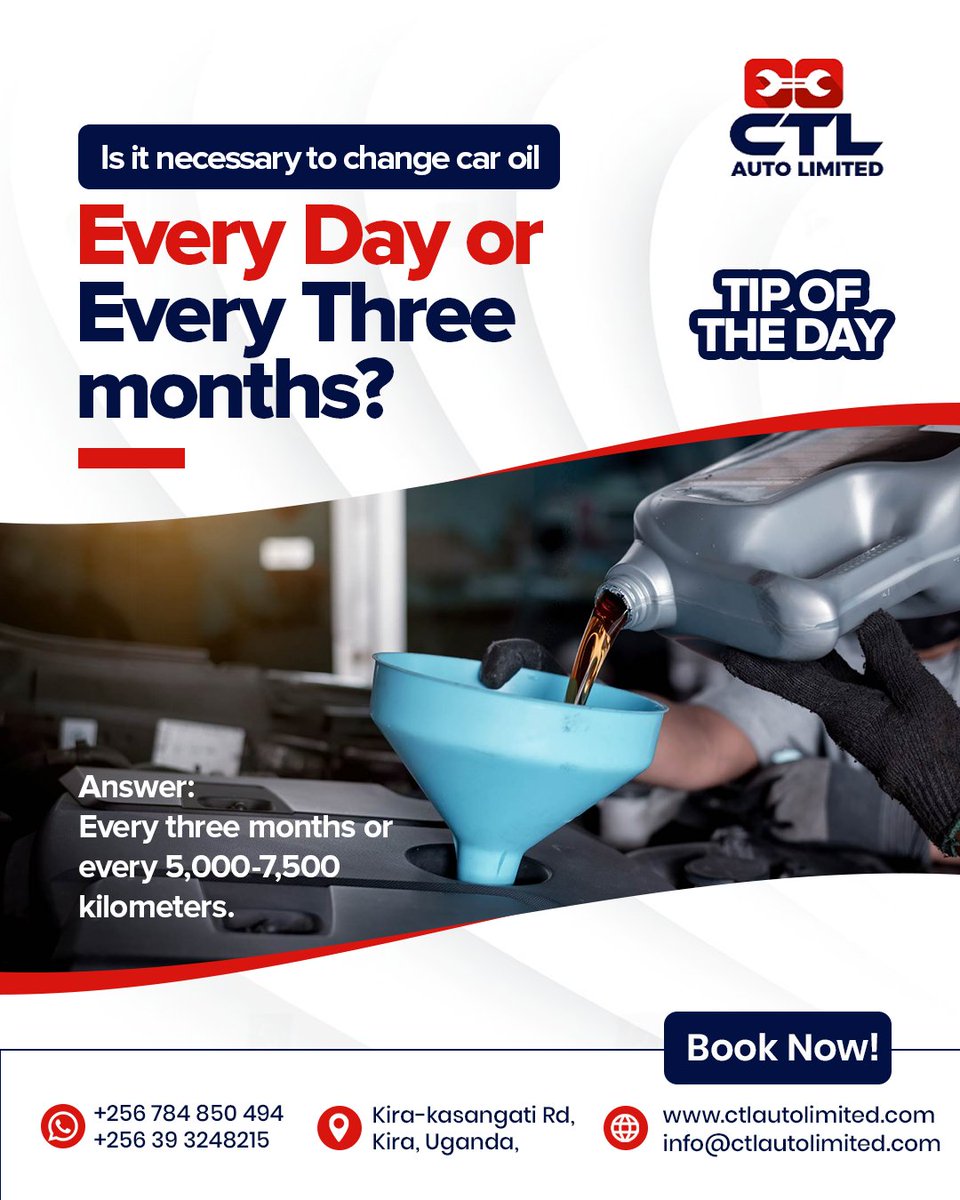 ctl_auto_ltd's tweet photo. Engine Health Q&amp;A! How often should you change your car oil? 🤔 For reliable service and genuine oils, trust @ctl_auto_ltd  Limited.

#AutoTips #CarEngineCare #VehicleMaintenance #CarOil #CTLLimited #AutomotiveExperts https://t.co/oNzWK3mU59