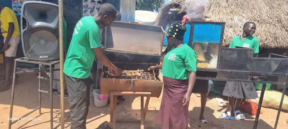 Beneficiaries of the Upcycling Project are testing their products at Odupi Market, Terego, including the G Nut Sheller and Meat Roaster, gathering feedback and refining techniques for market readiness. #Upcycling #MarketTesting #Terego”