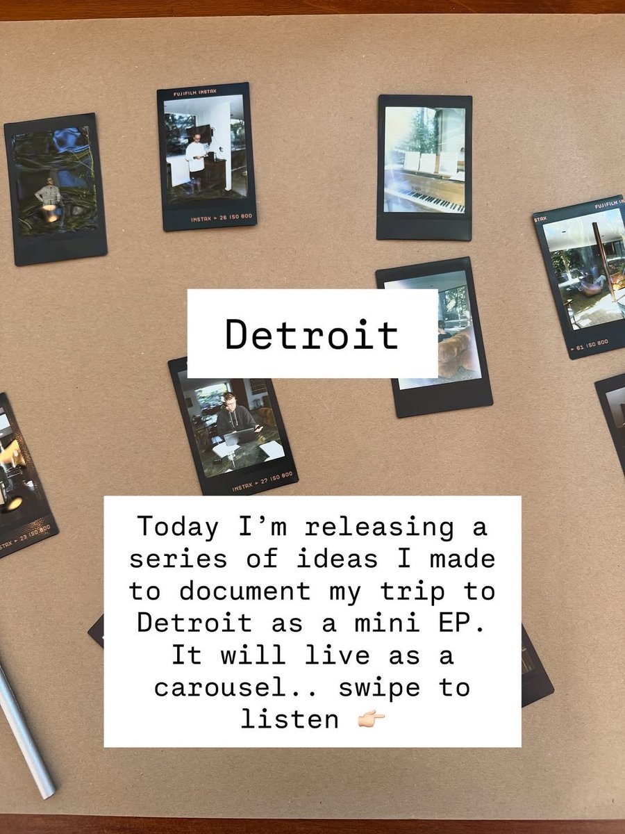 sofractures's tweet image. 5 days and 5 songs. I set myself a mini task while on a creative residency in Detroit last week, I simply wanted to get back to the process and my love of documenting and story telling through music. 
I put it up only on socials  so I could add some context to each song