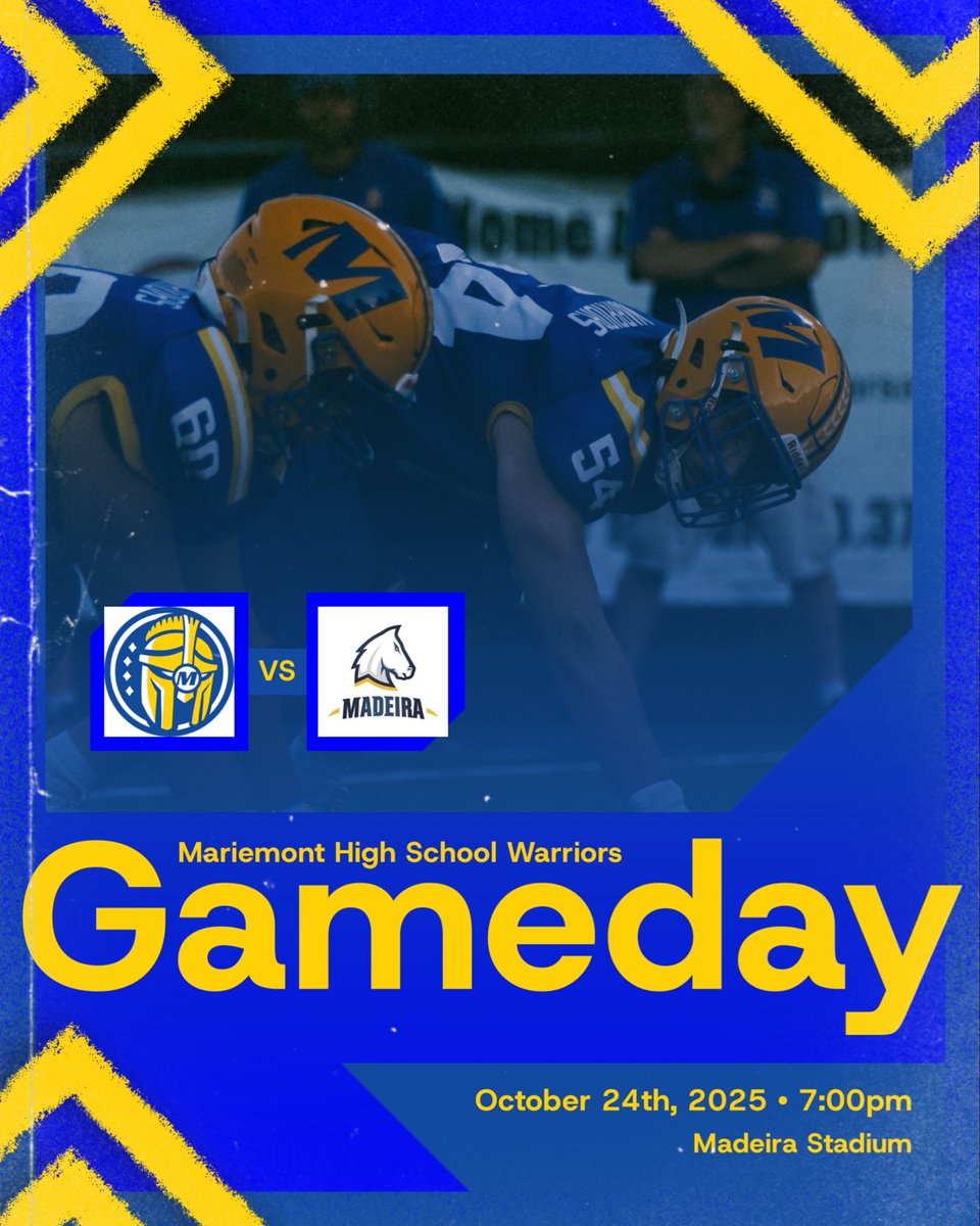🚨Week 10🚨

🆚 Madeira Mustangs

⏰7:00pm

📍Madeira Stadium

#GoWarriors
#faMily