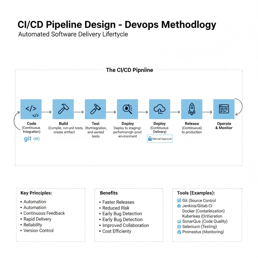e_opore's tweet image. CI/CD Pipeline Design in DevOps: Building a Streamlined Delivery Workflow
In DevOps, a CI/CD pipeline automates how code moves from development to production. It ensures software is built, tested, and deployed efficiently with minimal manual intervention. A well-designedโฆ