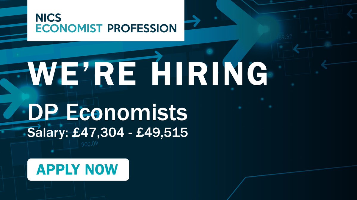 Have you considered a career as a DP Economist in the NI Civil Service?

You could play your part in providing research and analysis to help shape vital public services.

Apply by noon, Friday 31 October, 2025: irecruit-ext.hrconnect.nigov.net/jobs/vacancies…