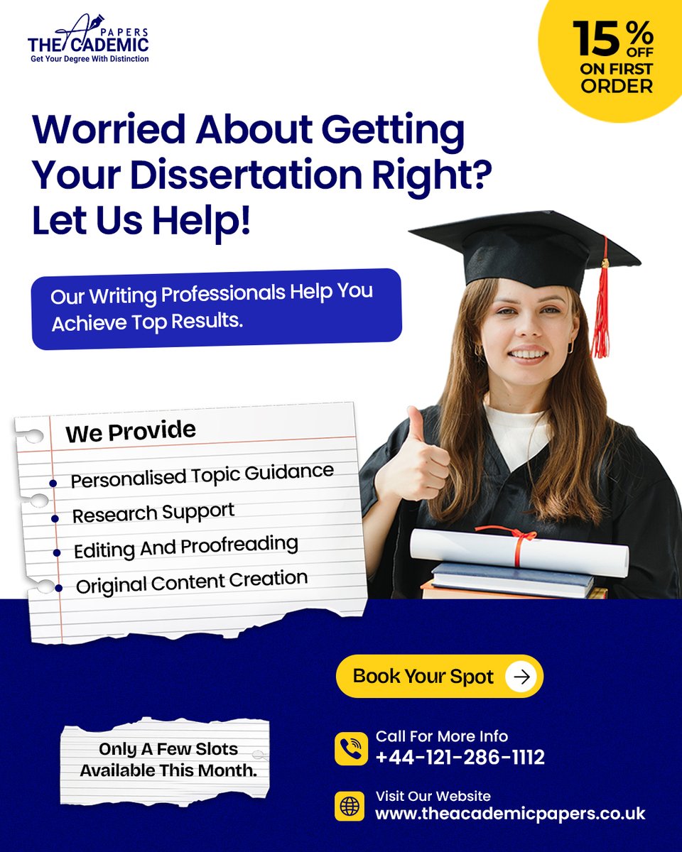 AcademicPapers3's tweet image. Worried about your dissertation? 😰
Months of research deserve perfection.
Get expert help with:
✅ Topic Guidance
✅ Editing & Proofreading
✅ 100% Original Work
Submit with confidence.
🌐 theacademicpapers.co.uk
#DissertationHelp #PhDLife #AcademicWriting